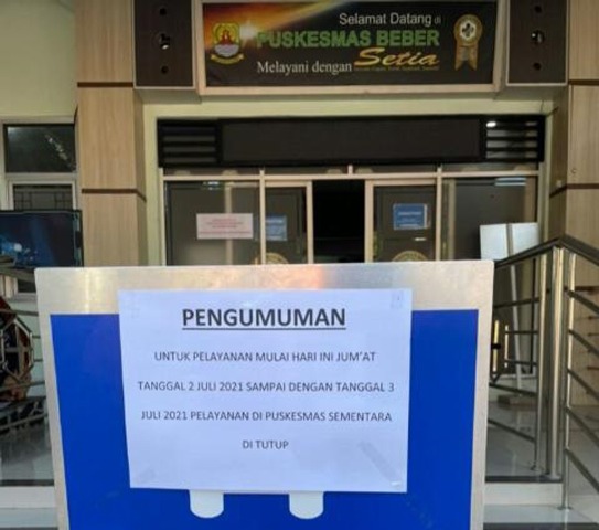 Puskesmas Beber Berduka, Pelayanan Tutup Sementara