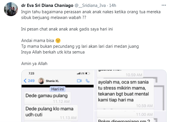 Garda Depan Covid-19, dr Eva Sri Ungkap Isi Chat Anaknya, Bikin Haru