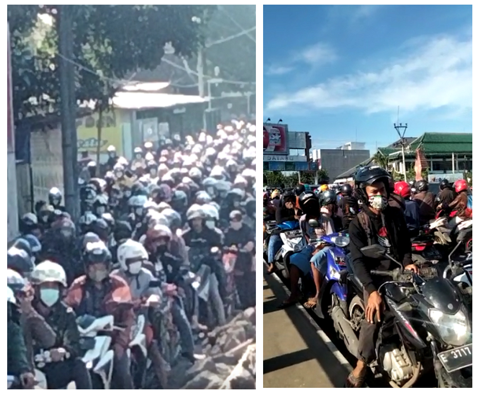 Penampakan Kemacetan di Tangkil, Imbas Penyekatan Akses Masuk ke Kota Cirebon
