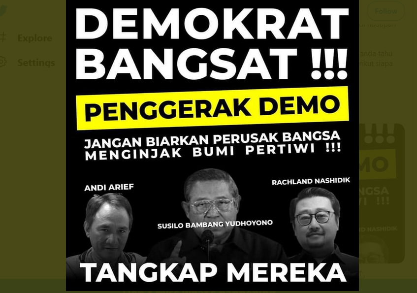 SBY, Andi Arief, Rachlan Nashidik Dituduh Dalang Demo Jokowi End Game