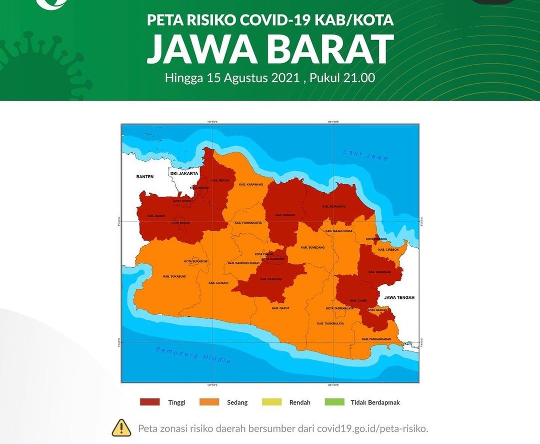 Jelang Pengumuman PPKM, Kota Cirebon, Kuningan dan Indramayu Zona Merah Covid-19