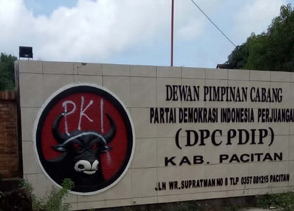 Logo PDIP Ditulisi PKI, Pelaku Vandalisme Sedang Dicari, Jangan Selesai di Minta Maaf