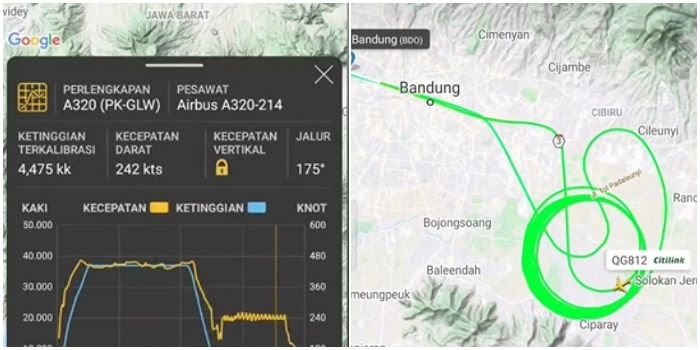 Hujan Deras, Pesawat Citilink Berputar-putar 20 Kali di Langit Bandung, Hampir 1 Jam