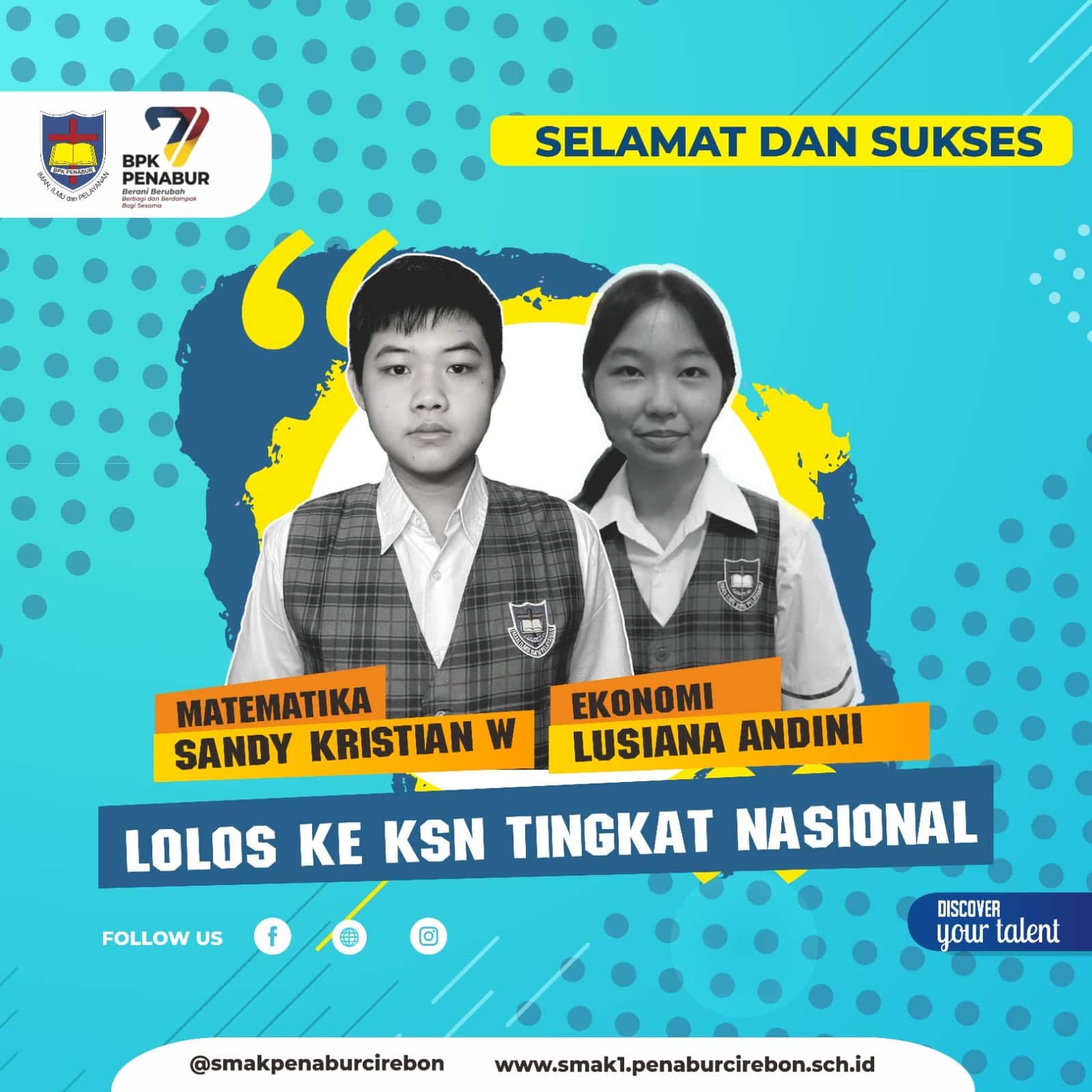 Siswa SMAK Penabur Cirebon Wakili Jabar di KSN