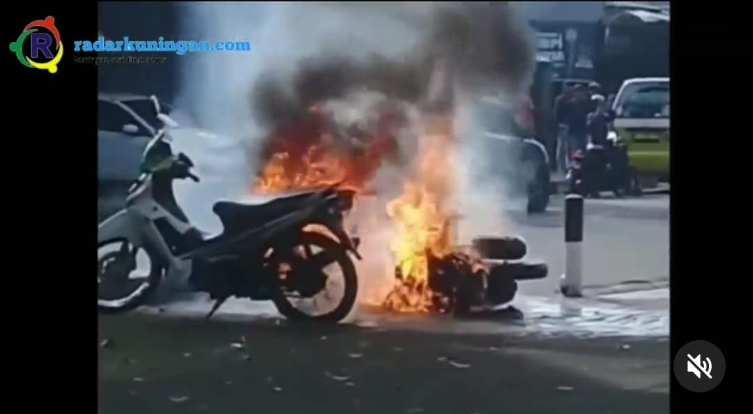 Kejadian di Kuningan, Motor Dibakar karena Tidak Terima Ditilang di Pos Polisi Cirendang
