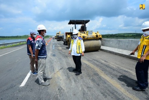 Menteri Basuki Cek Langsung Perbaikan Tol Trans Sumatera, Minta Perbaikan Tuntas Sebelum Lebaran