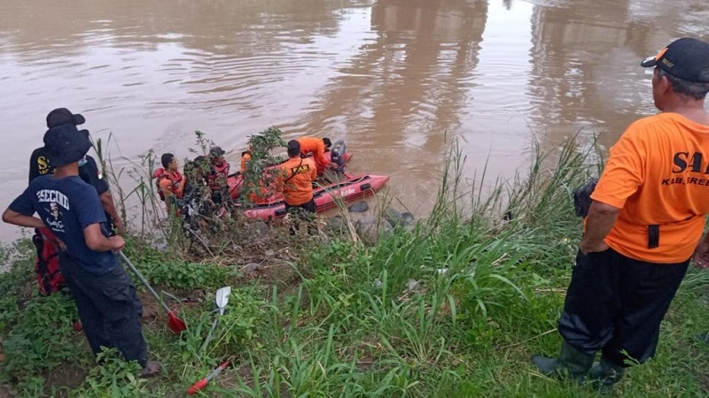 Ada Anak Tenggelam di Sungai Cisanggarung Losari Kidul, Masih Dalam Pencarian
