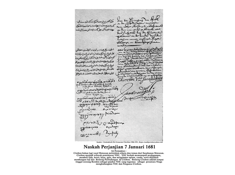 Januari 1681, Dimulainya Masa Kelam Cirebon, Perjanjian Tiga Sultan dan VoC