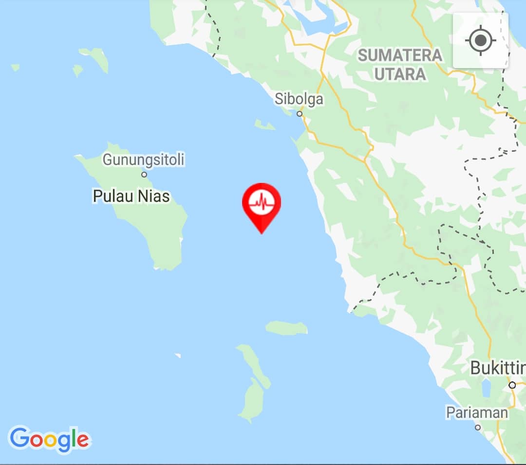 Gempa Bumi Guncang Laut di Sekitar Pulau Nias bagian Selatan