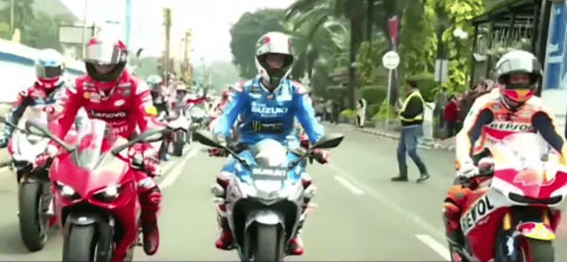 Pembalap MotoGP Tiba di Indonesia, Konvoi di Jl MH Thamrin Jakarta