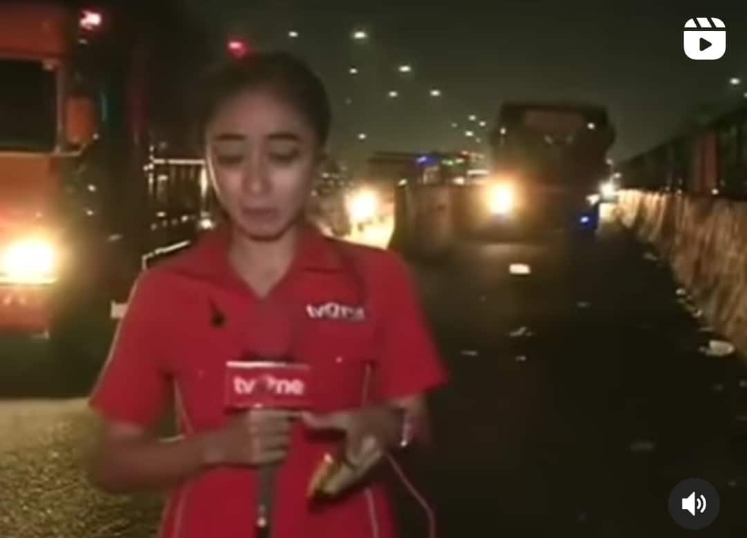 Presenter Tv Nyaris Tertabrak Bus saat Laporan Mudik, sampai Rem Mendadak