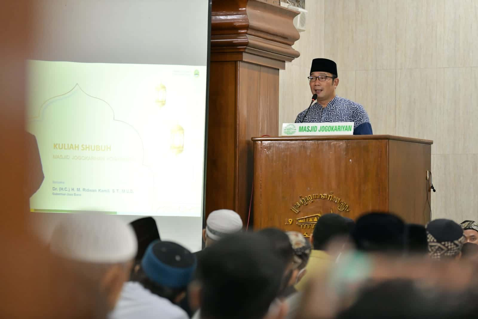 Kepada Jamaah Jogokariyan Yogyakarta, Ridwan Kamil: Pegang Teguh Syariat Islam Untuk Keadilan