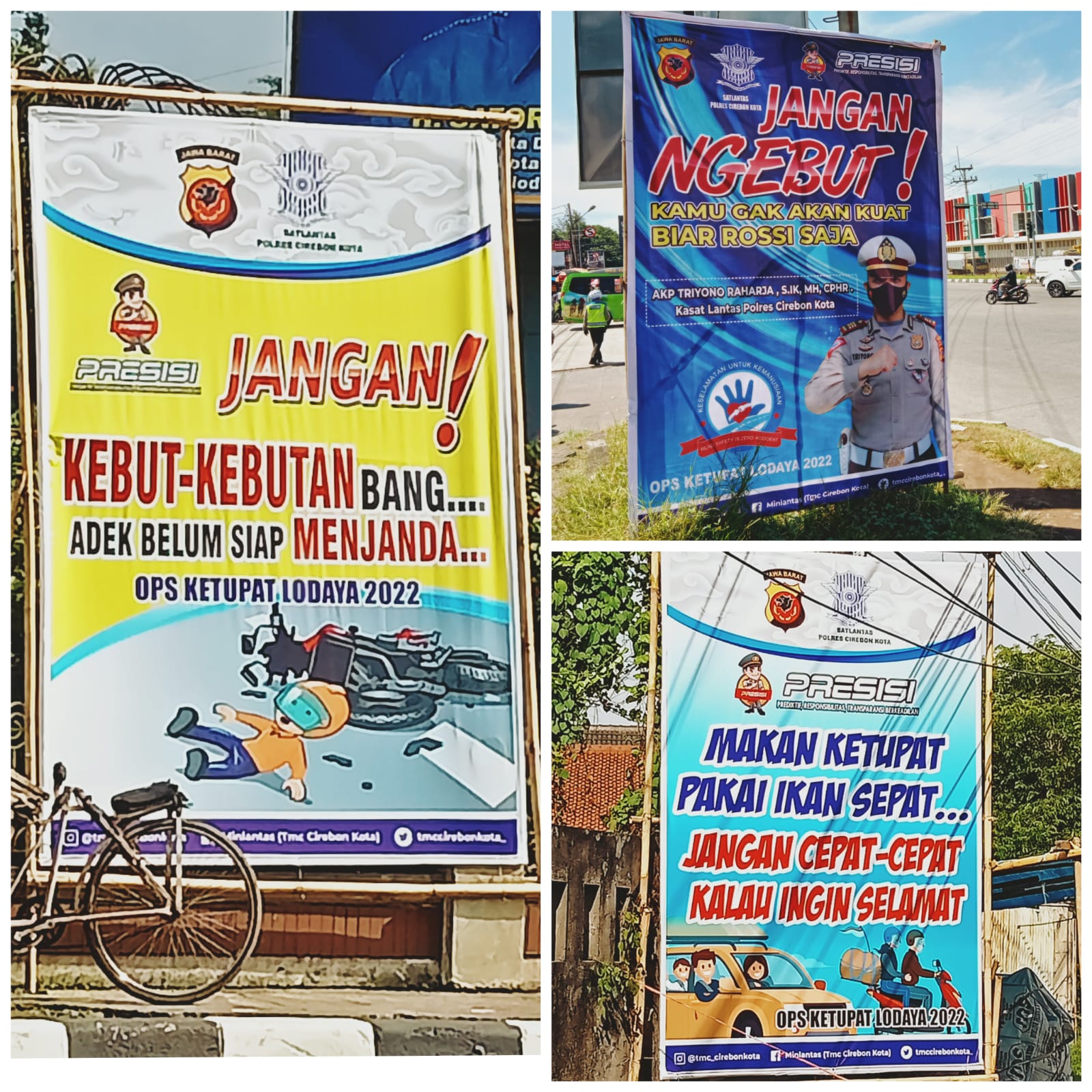 Baliho Unik dan Lucu di Jalur Mudik Wilayah Polres Cirebon Kota