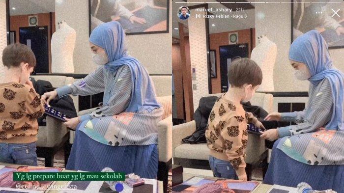 Celine Evangelista Ajari Anak Sholat Tarawih