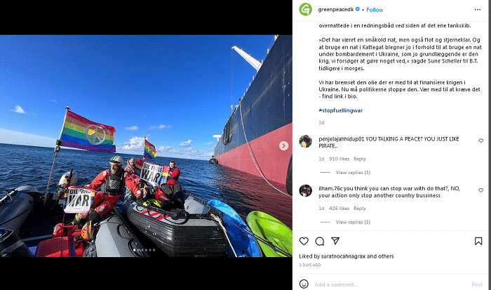 Instagram Greenpeace Denmark Diserang Netizen Indonesia, Gara-gara Cegat Kapal Pertamina