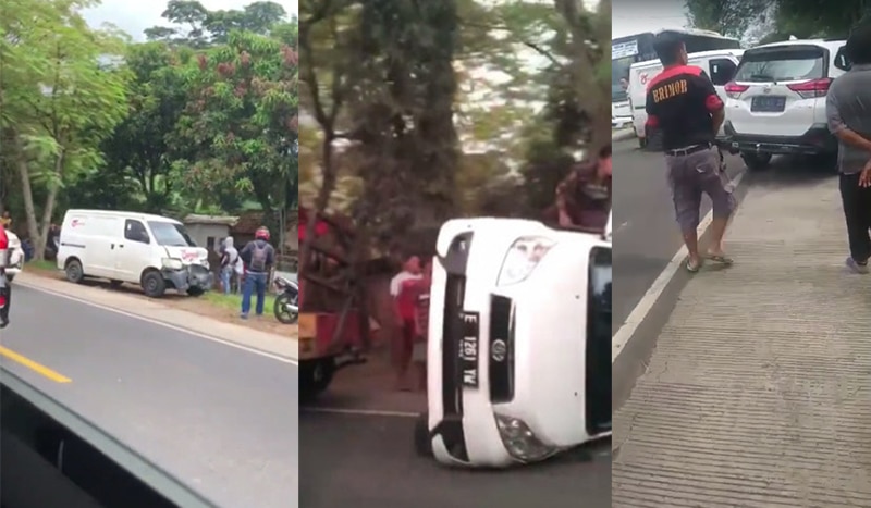 Kecelakaan di Jalan Raya Beber Cirebon, Tiga Mobil Tabrakan
