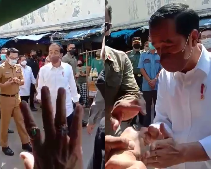 Jokowi di Cirebon, Perbincangan Kocak Emak-emak sambil Rekam: Bu Haji Nggak Bawa HP?