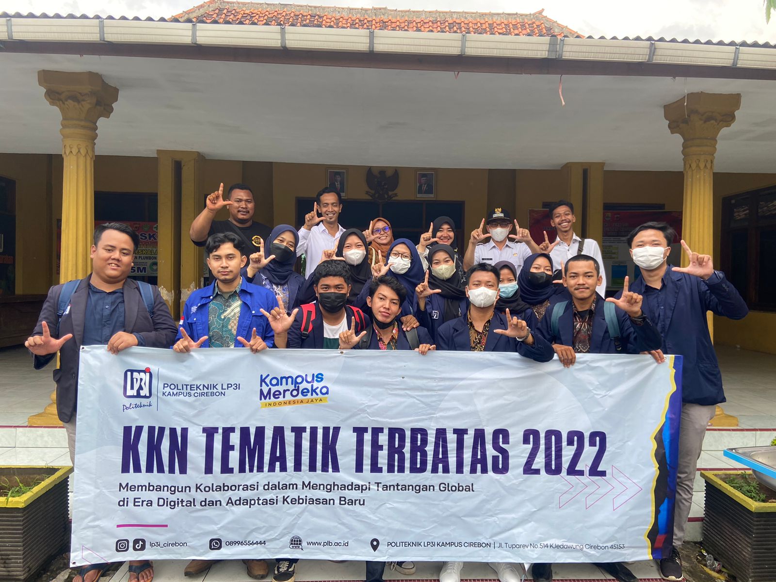 134 Mahasiswa Politeknik LP3I Cirebon KKN Tematik 2022 di Plumbon