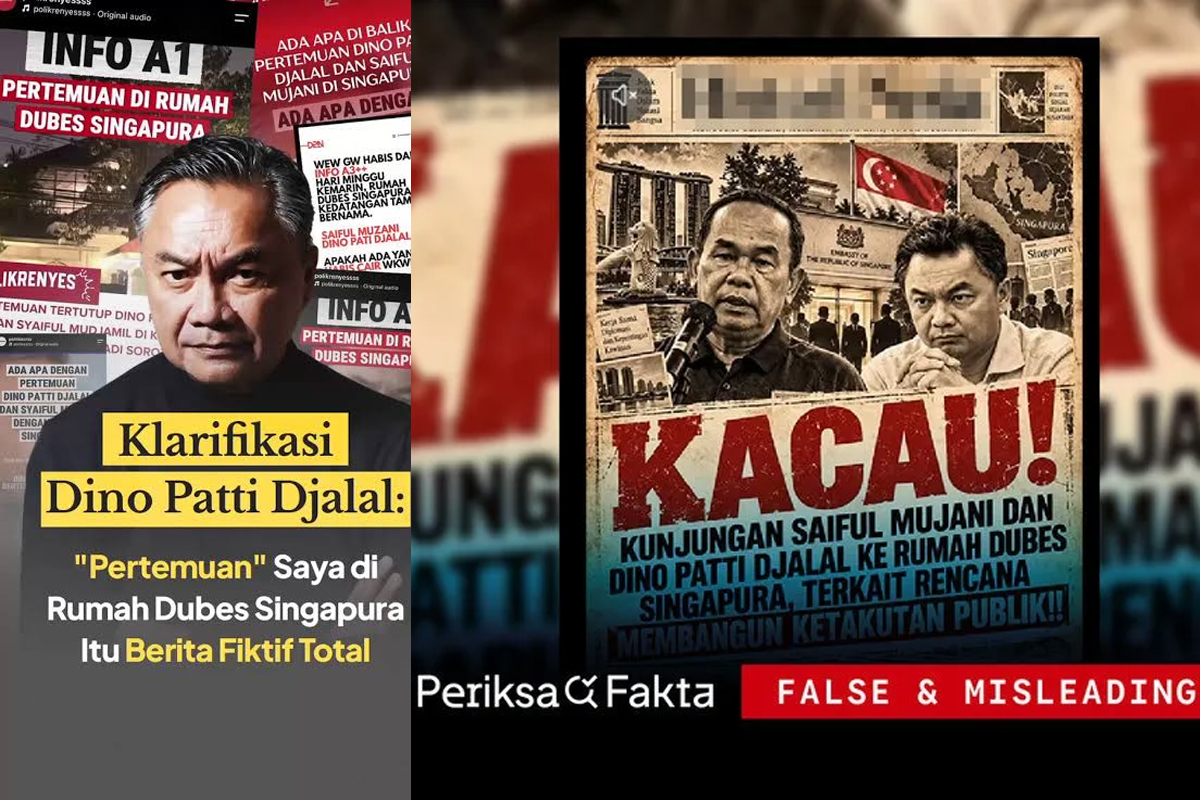 Kedutaan Besar Singapura Tegaskan Informasi Pertemuan Dino Patti Djalal dan Saiful Mujani adalah Hoaks