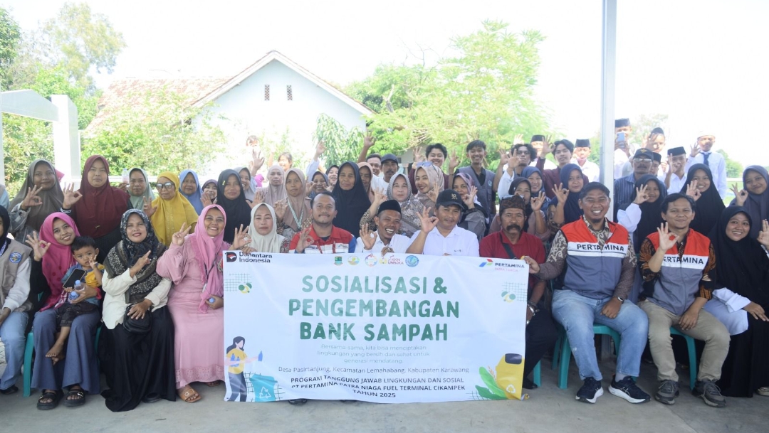 Wujudkan Desa Bebas Sampah, Pertamina Patra Niaga JBB Ajak Mahasiswa KKN Unsika Berkolaborasi 