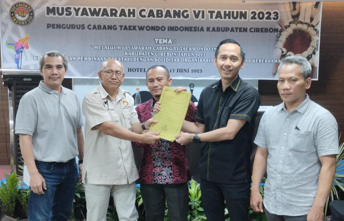 Aklamasi, Teguh Rusiana Merdeka Terpilih Jadi Ketua Cabor Taekwondo Kabupaten Cirebon
