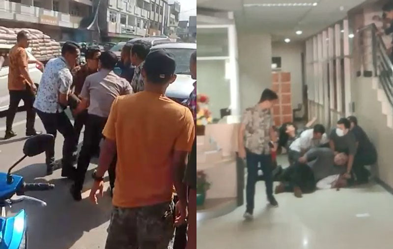 Dor..dorrr! Pelaku Lepas 4 Tembakkan di kantor Bank Arta Kedaton Makmur, Security dan Karyawan Terluka