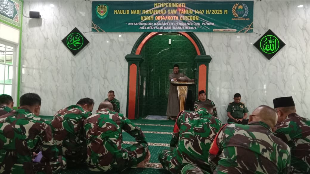 Kodim 0614/Kota Cirebon Gelar Peringatan Maulid Nabi Muhammad SAW 1447 H