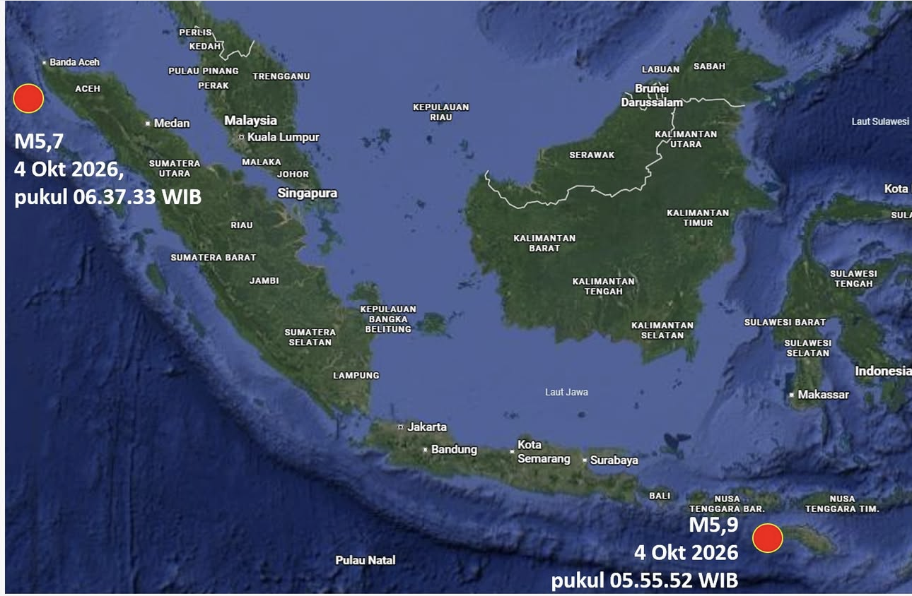Dua Gempa Guncang Sumba dan Aceh dalam Selang 42 Menit, Begini Penjelasan Ahli