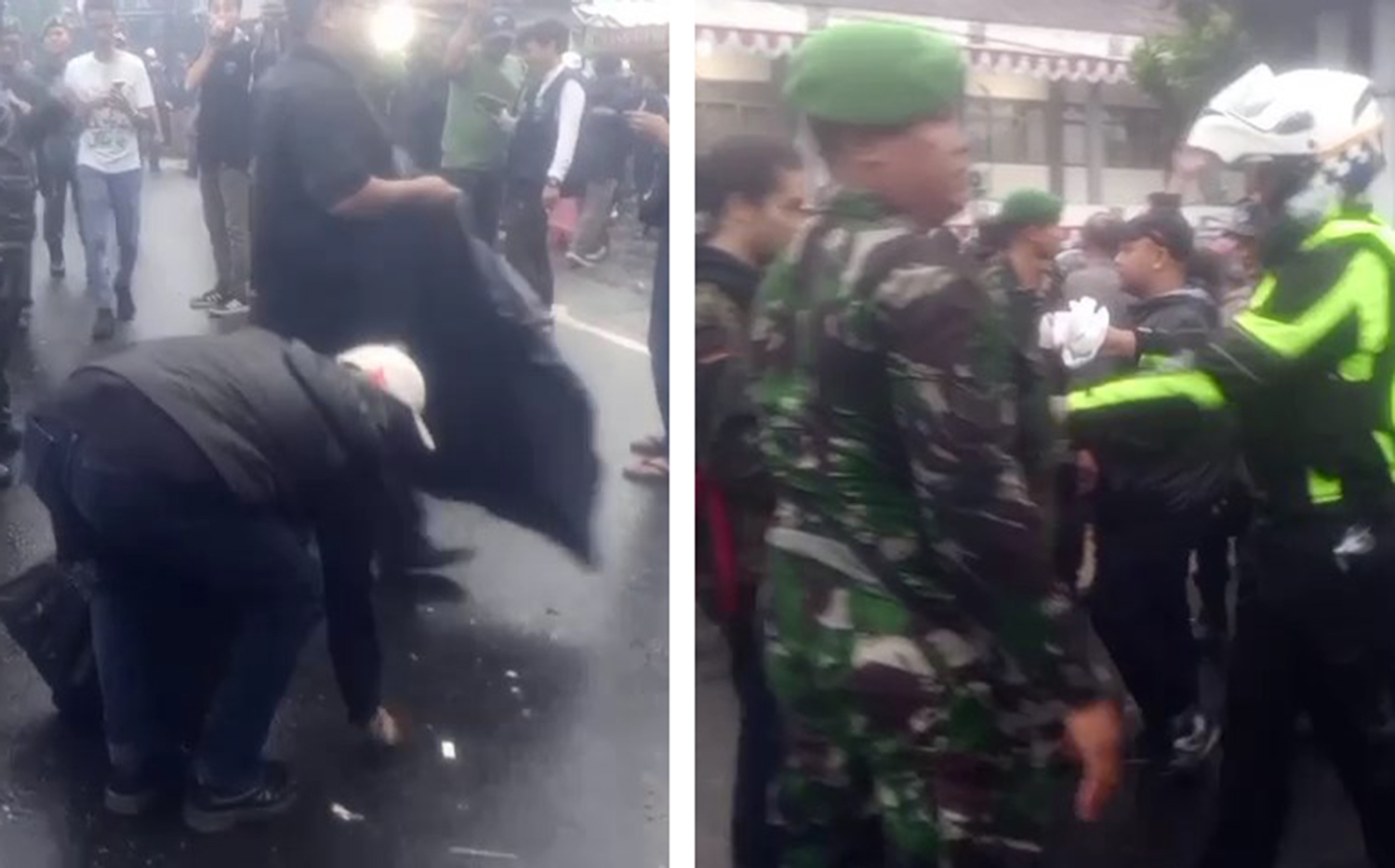 Unjuk Rasa di Kuningan, Pihak Keamanan dan Demonstran Kompak Bersih-Bersih