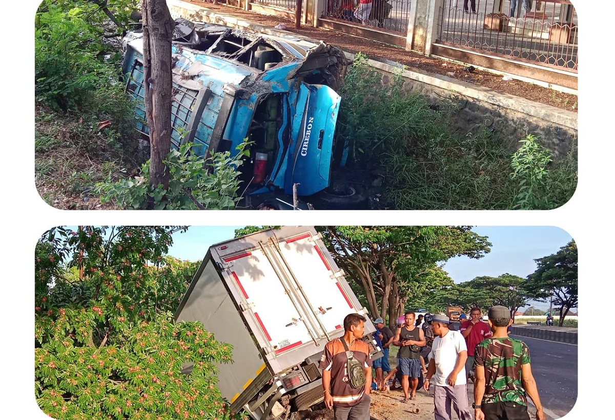 Kecelakaan di Pantura Cirebon Hari Ini, Elf versus Truk, 2 Korban Dilarikan ke Rumah Sakit 
