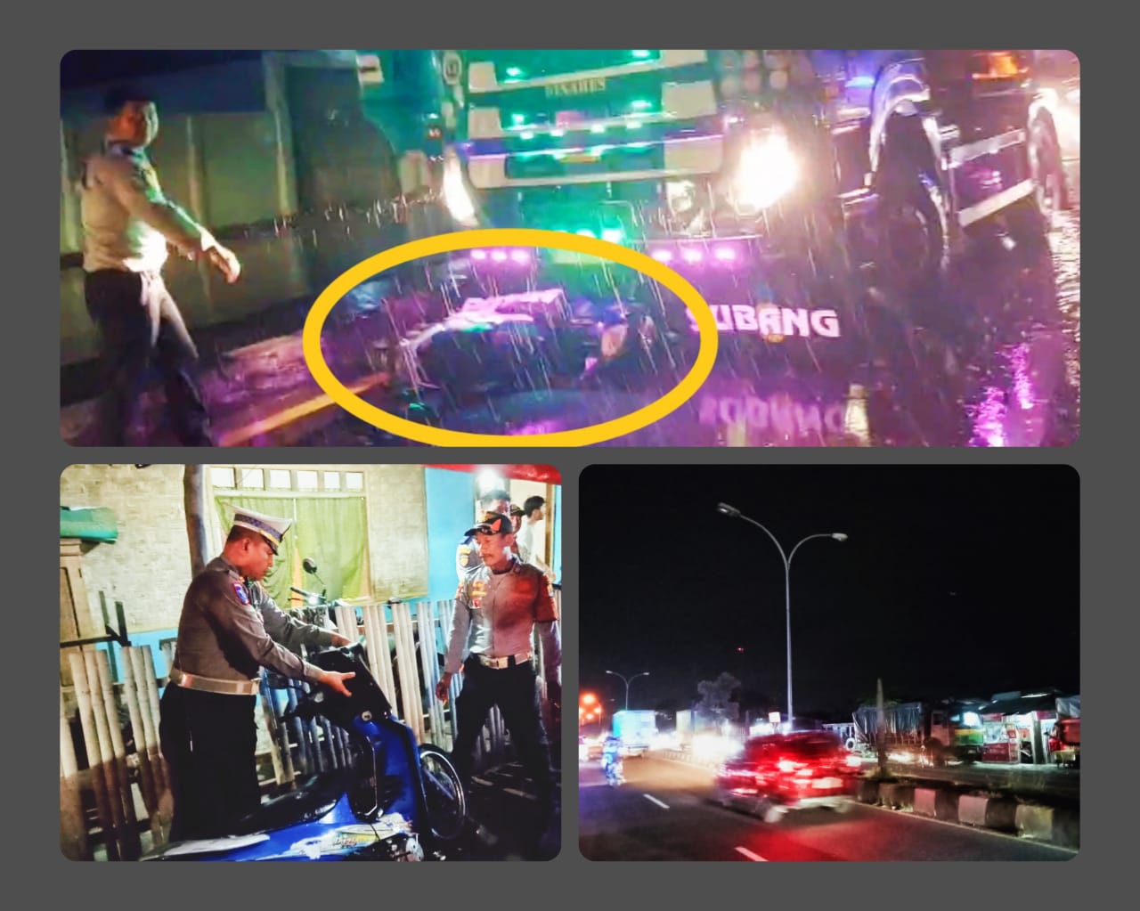 Hati-hati! Pemotor Nyaris Tewas Terlindas Truk Usai Terjang Jalan Berlubang di Pantura Cirebon
