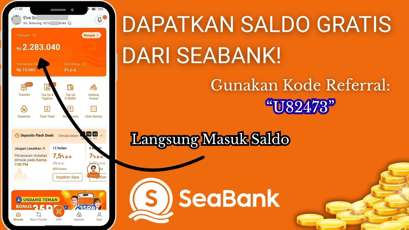 Daftar SeaBank Langsung Dapat Uang Gratis! Ini Kode Referral SeaBank Dan Cara Menggunakannya!