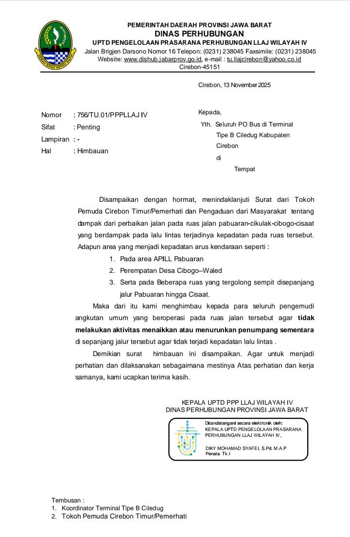 Perbaikan Jalan Cisaat–Cibogo–Pabuaran Bikin Jalan Macet, Dishub Jabar Keluarkan Surat Himbauan
