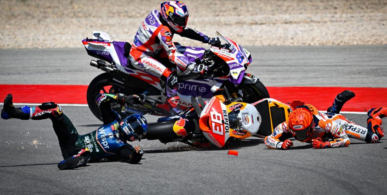 Detik-detik Kecelakaan Akibat Kesalahan Fatal Marquez di MotoGP Portugal, Pembalap Tuan Rumah Kesakitan