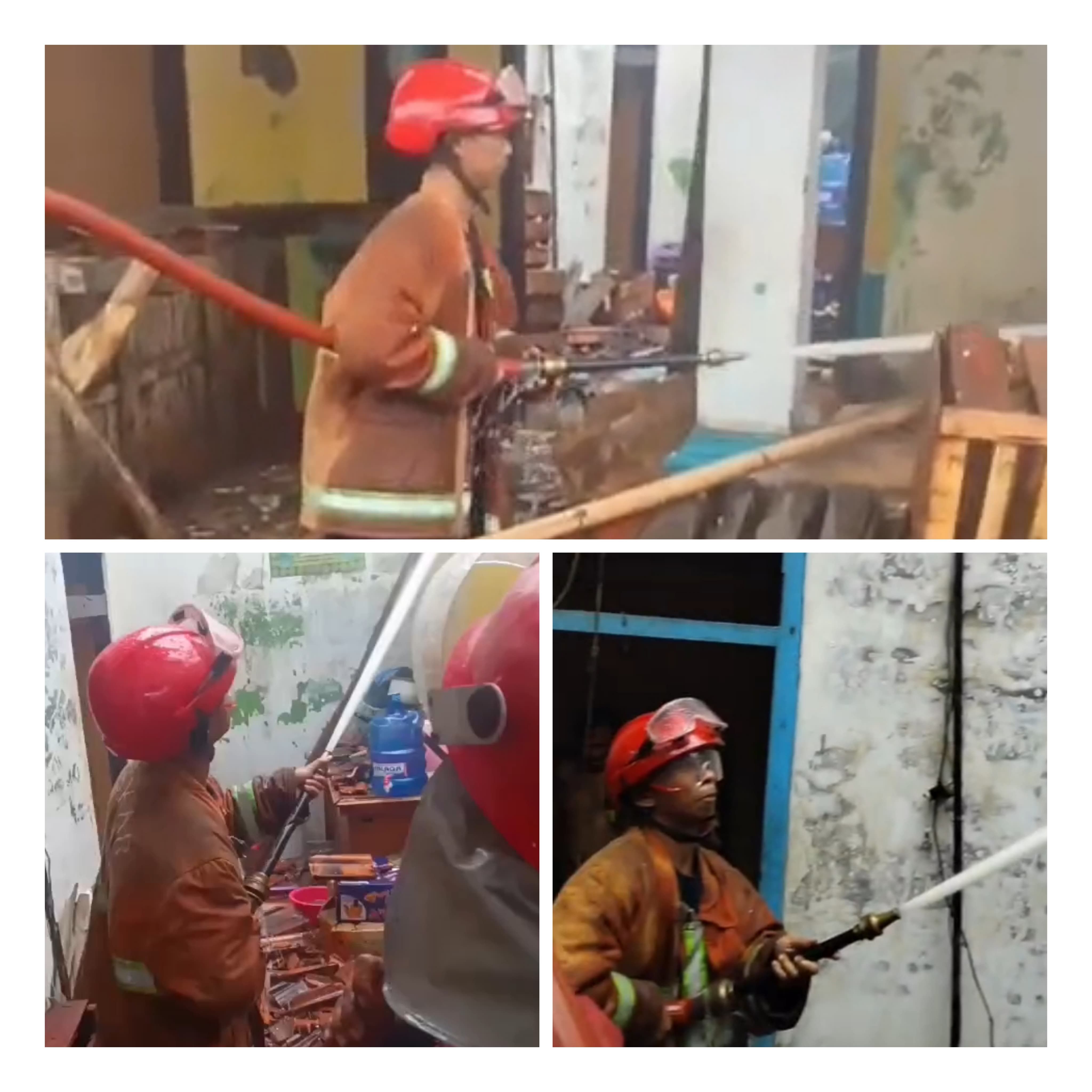 Diduga Konsleting Listrik, Ruko di Pasar Wates Karangkendal Hangus Sebagian