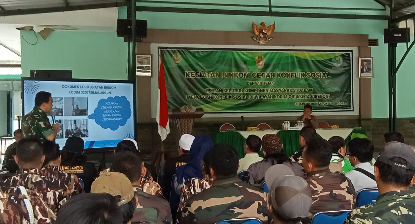 Kodim 0614 Gelar Binkom, TNI dan Masyarakat Bersinergi Cegah Konflik Sosial di Kota Cirebon