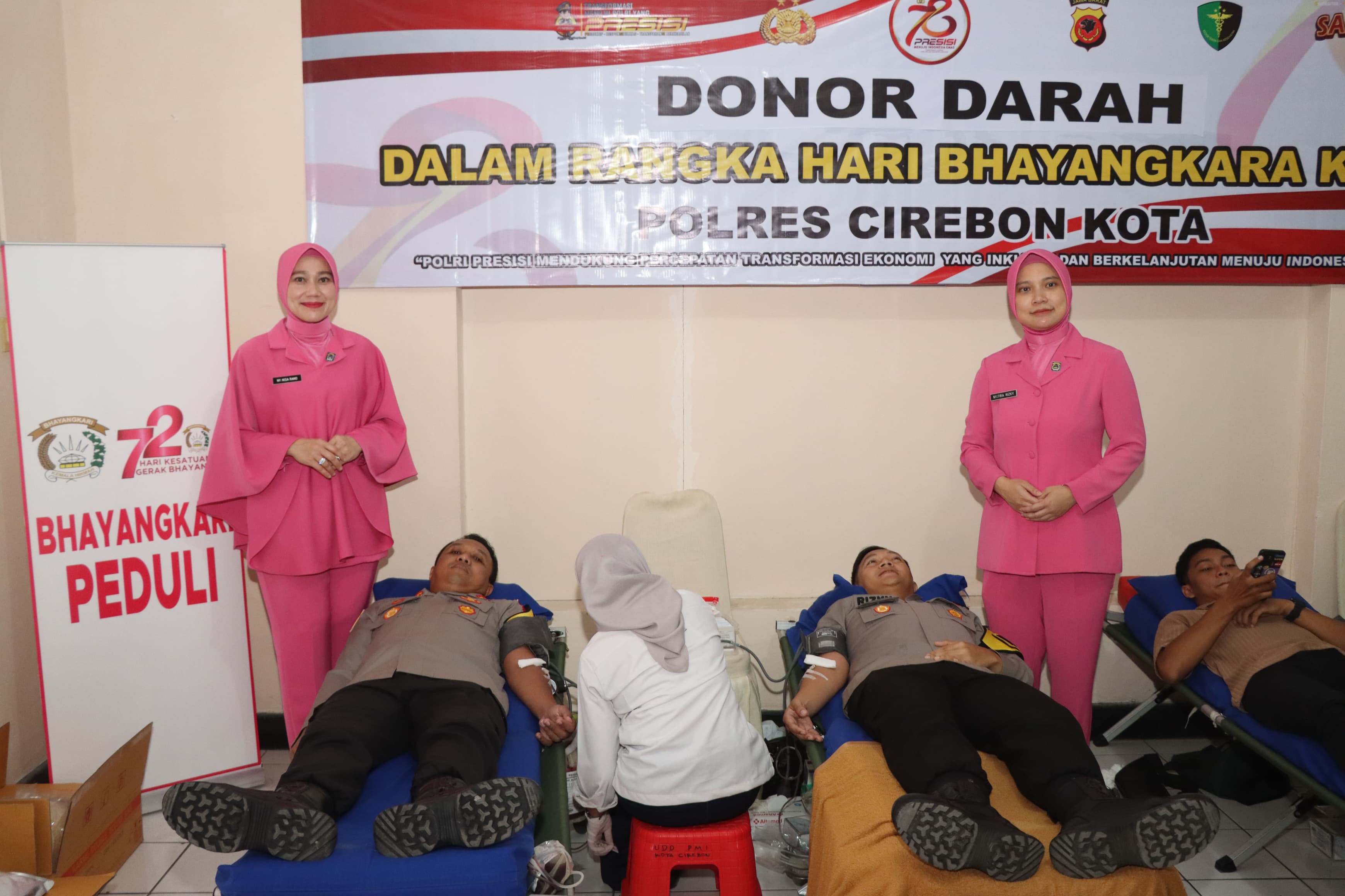 HUT Bhayangkara ke-78, Polres Cirebon Kota Gelar Bakti Kesehatan Donor Darah