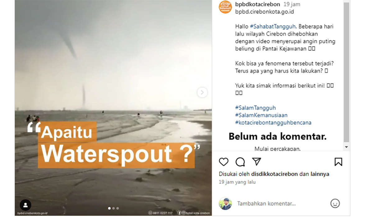 Geger Puting Beliung di Kejawanan Cirebon Ternyata Waterspout, Apa Itu? Simak Penjelasan BPBD