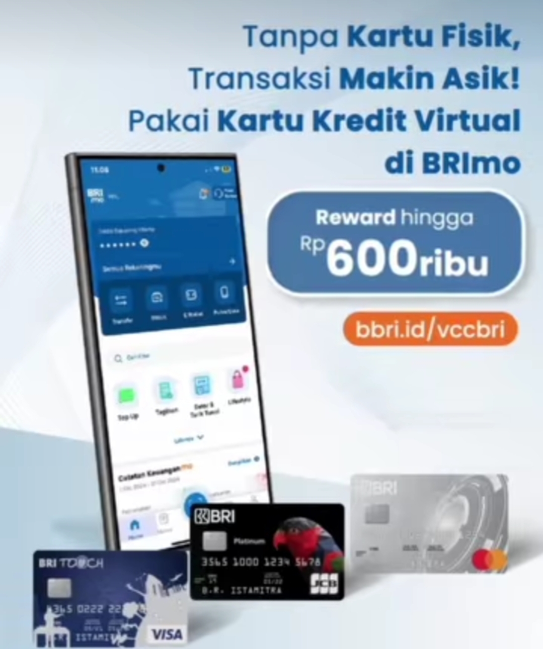 Kartu Kredit Virtual di Akun BRImo, Jika Beruntung Bisa Dapatkan Reward Hingga Rp600 Ribu