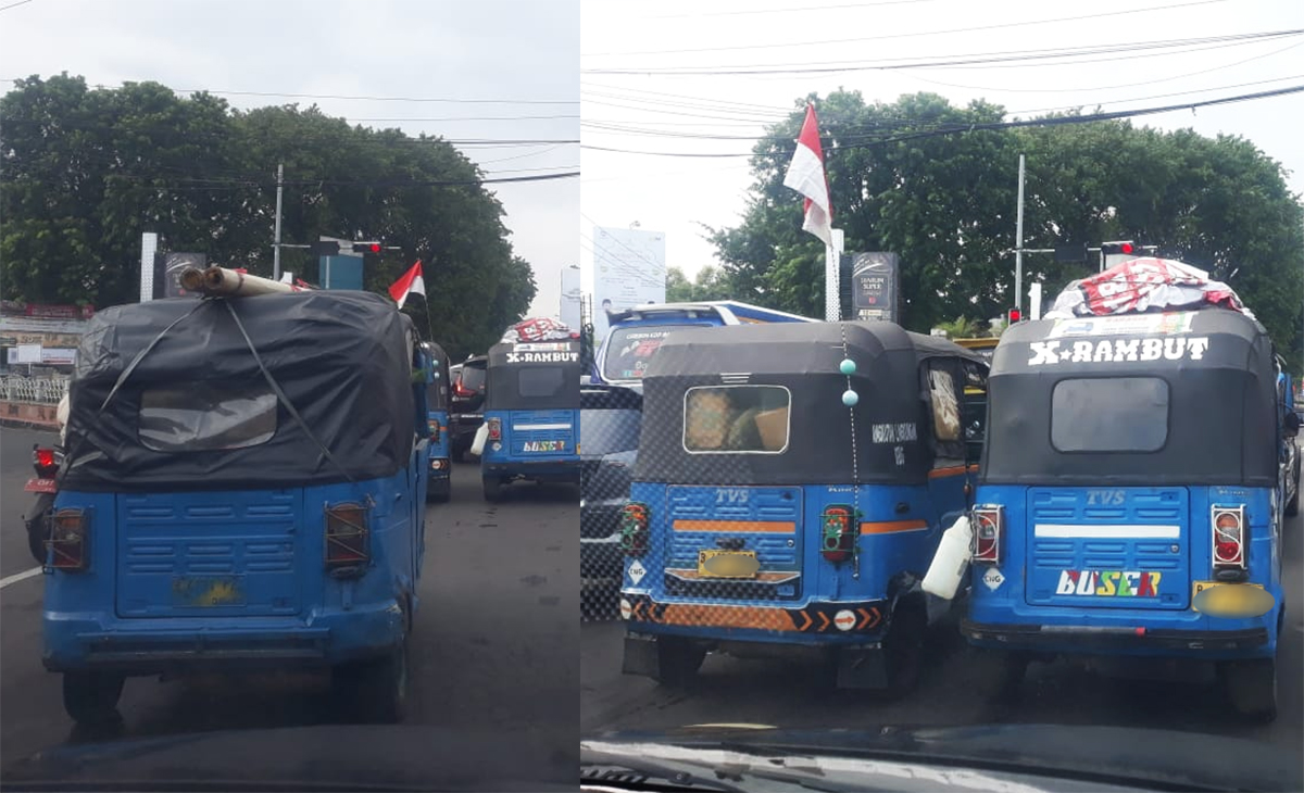 Tanda-tanda Lebaran Sebentar Lagi, Bajaj dari Jakarta Konvoi ke Arah Jawa