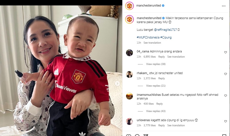 MU Posting Cipung Anak Raffi Ahmad di Instagram, Langsung Geger