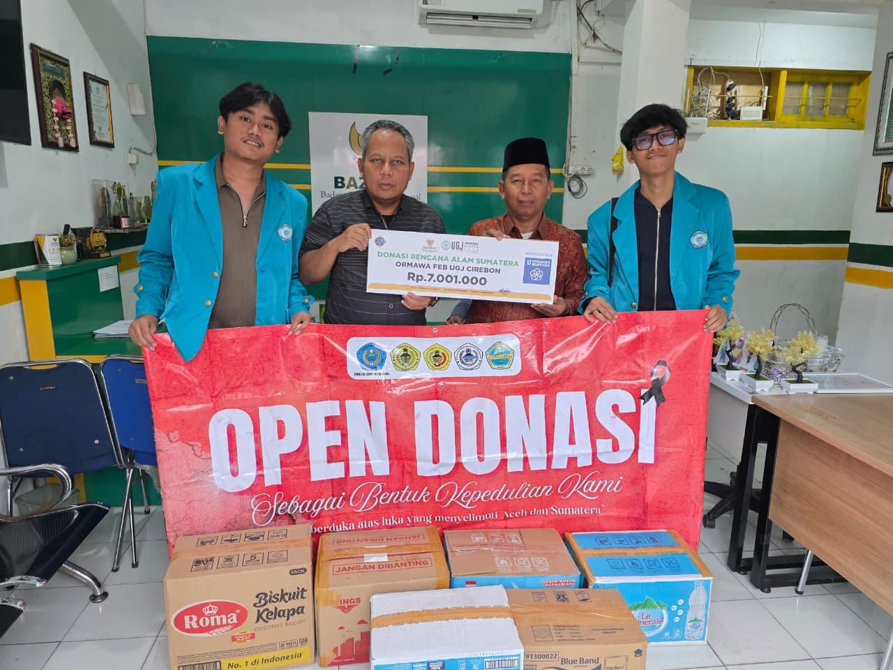 FEB UGJ Kolaborasi dengan Baznas Galang Donasi untuk Korban Bencana Sumatera