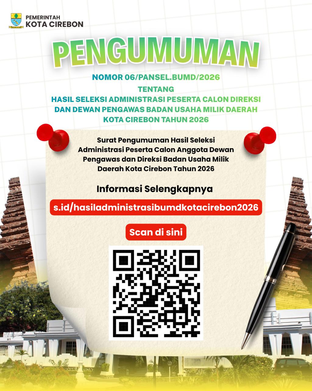 Pansel Umumkan Calon Dewas dan Direksi BUMD yang Lolos Seleksi Administrasi