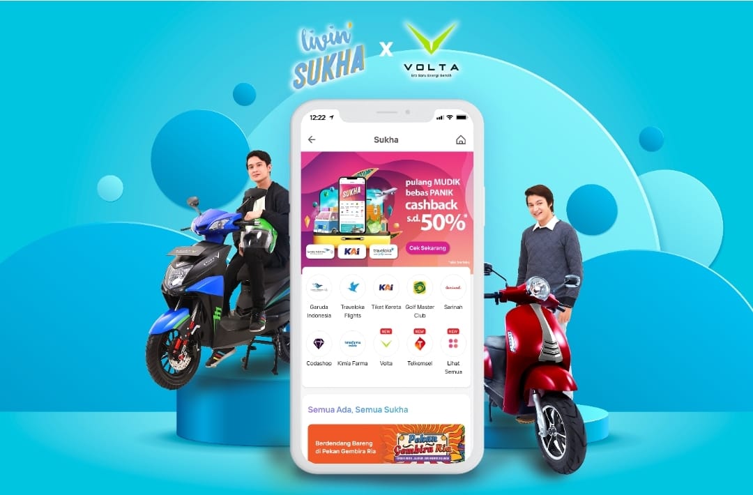 Ada Penjualan Motor Listrik dan Voucher Volta pada Aplikasi Livin’ By Mandiri