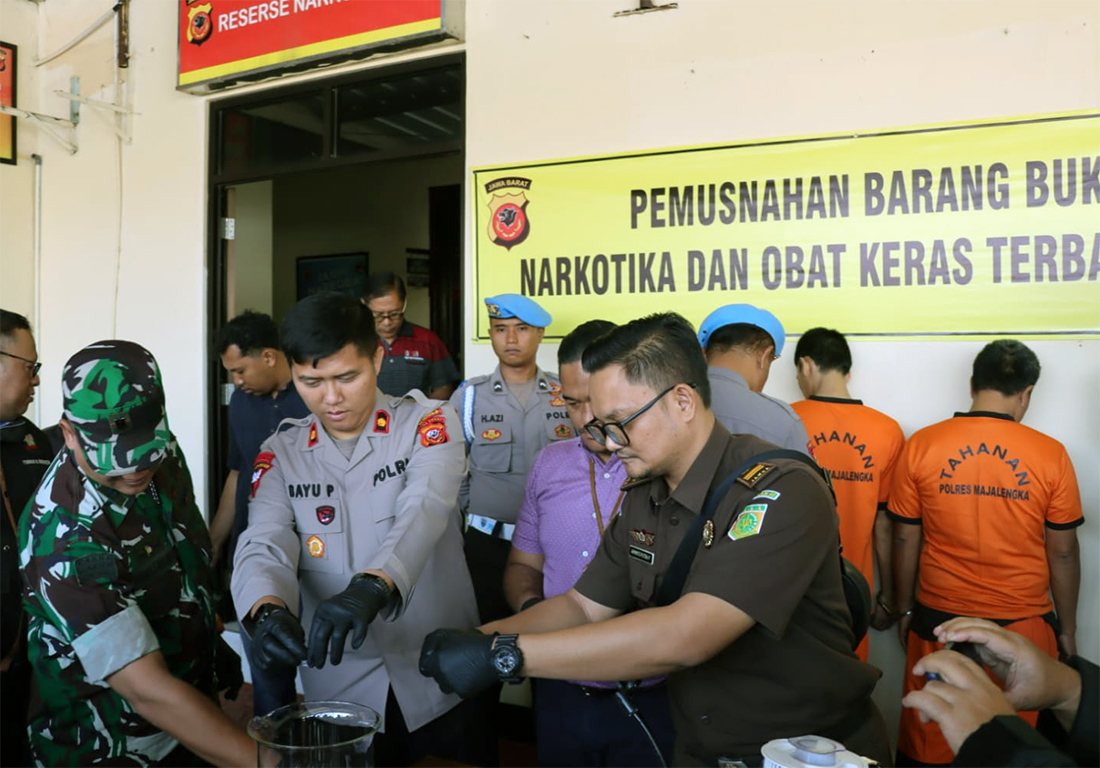 Sabu, Ganja hingga Tembakau Sintetis Dimusnahkan di Majalengka, Tersangkanya dari Sumedang hingga Aceh 