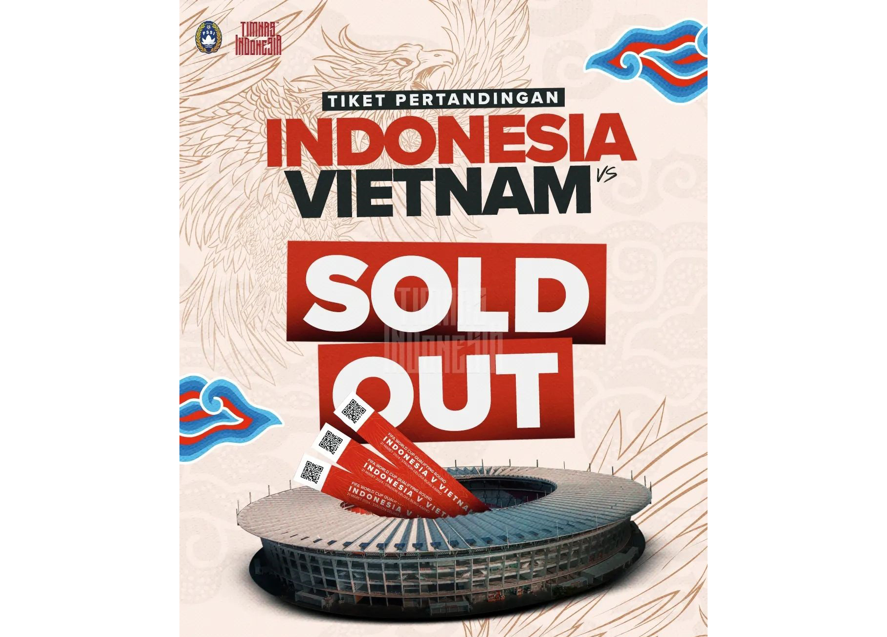 Tiket Indonesia vs Vietnam Ludes Terjual, Efek Naturalisasi?