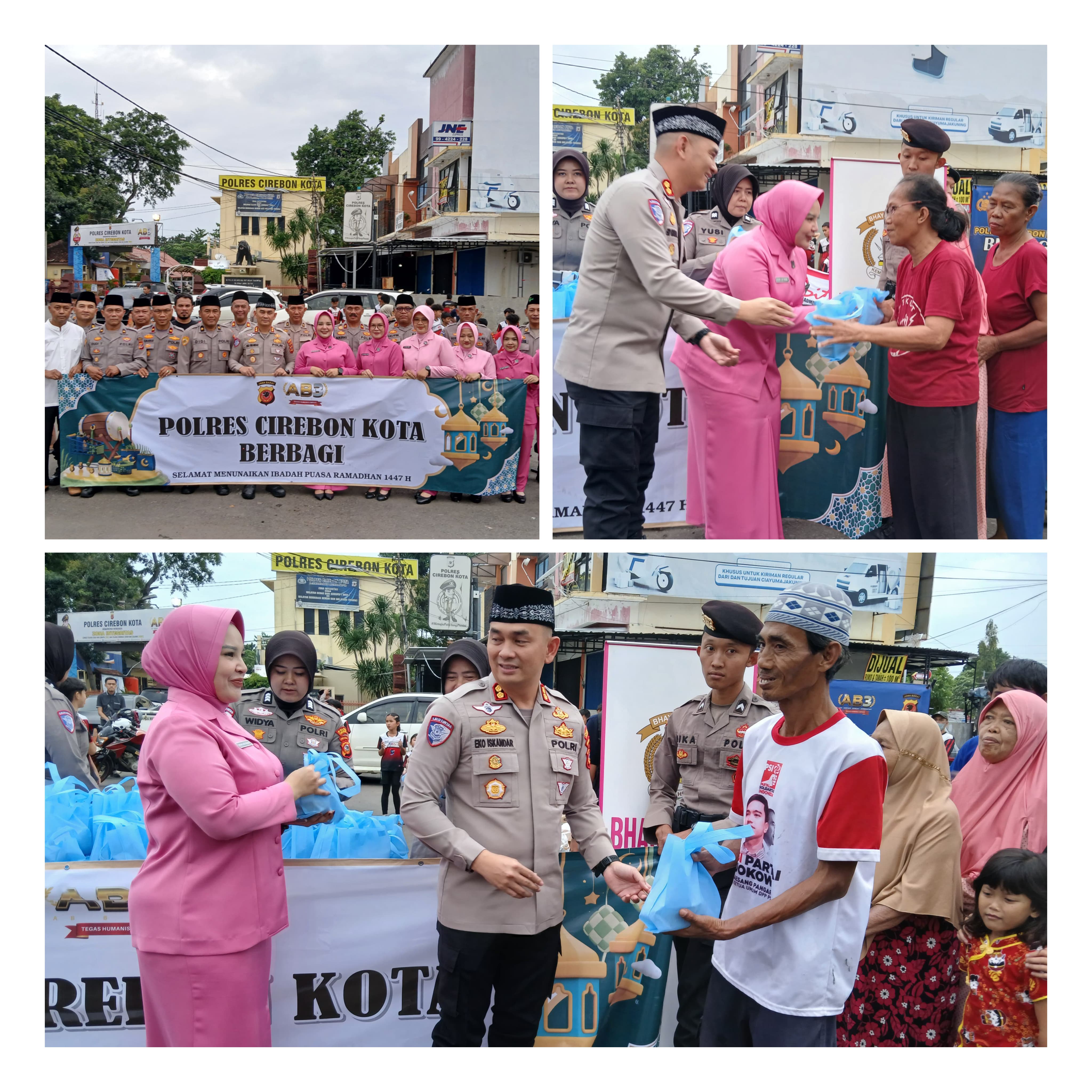 Ramadan 2026, Polres Cirebon Kota Turun ke Jalan Bagi Takjil dan Perbaiki Jembatan