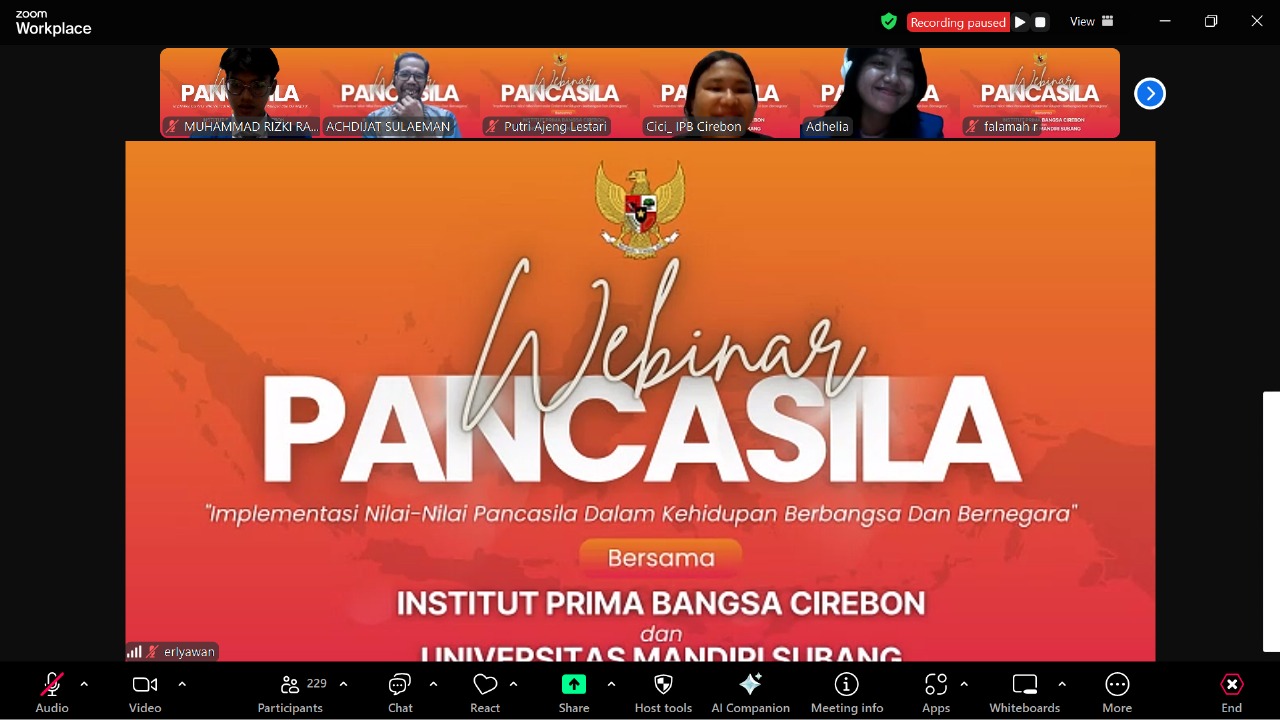 IPB Cirebon Dorong Penguatan Nilai-nilai Pancasila melalui Webinar