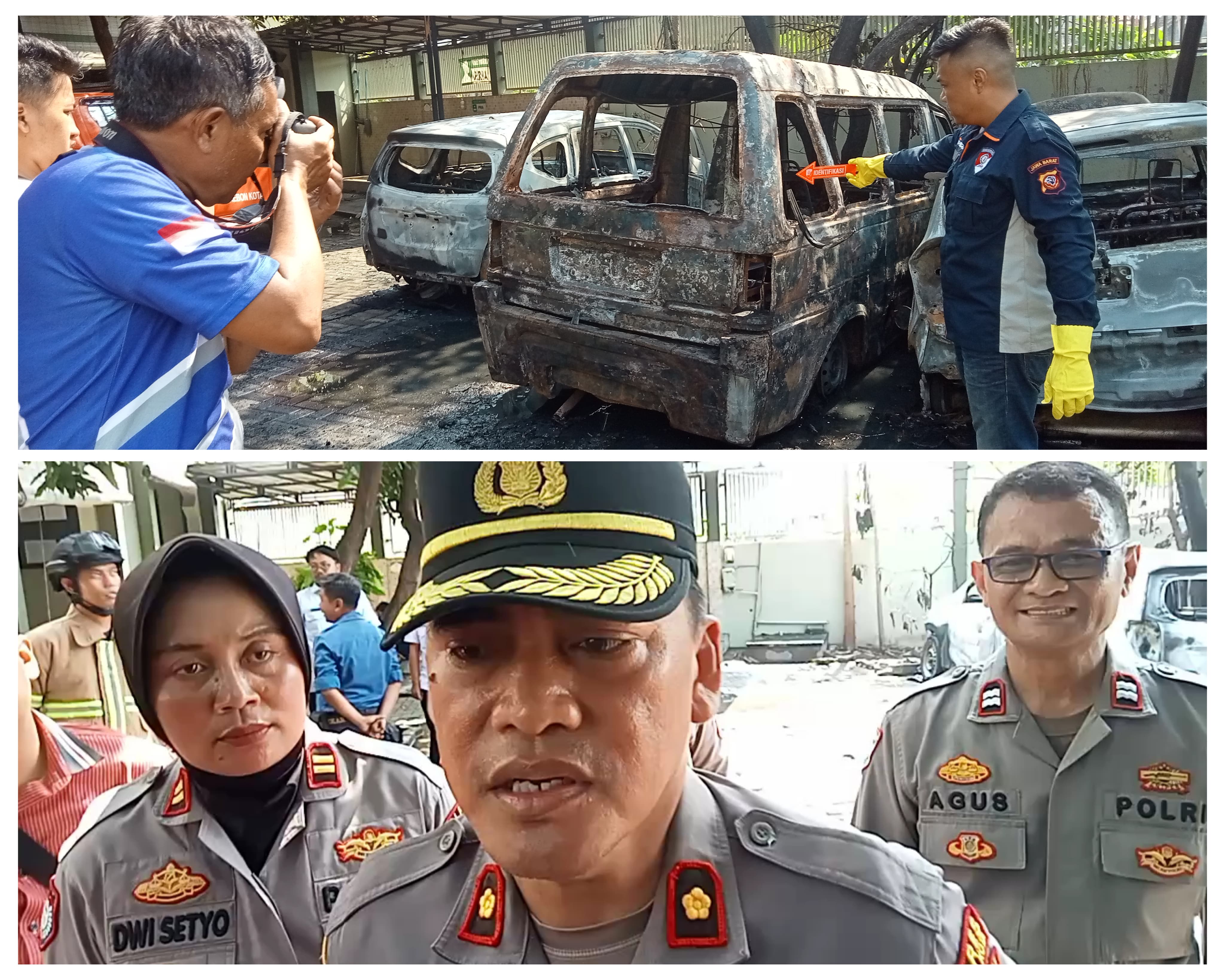 3 Mobil Terbakar di Halaman Masjid Al-Falah Kedawung, Polisi Buru Sopir Angkot 