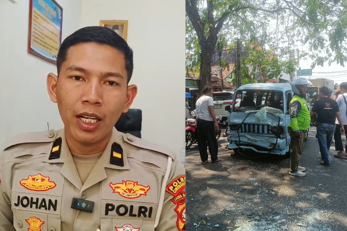 Detik-detik Kecelakaan Beruntun di Kanggraksan, Angkot Ringsek, 4 Orang Terluka